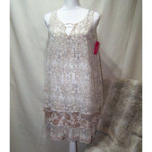Xhilaration Sundress Tunic Boho Tiered Natural Beauty Collection L NWT